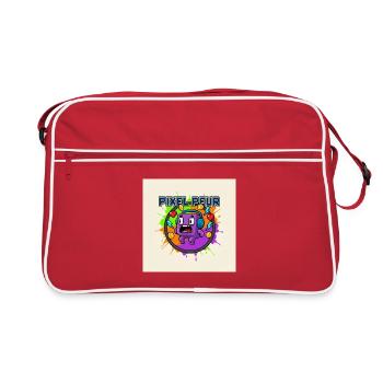 Pixel Peur Monstre Pixel Art - Sac Retro - rouge/blanc - Devant