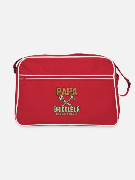 PAPA HANDWERKER LEBENDE LEGENDE - Retro Tasche - Rot/Weiß - Vorne