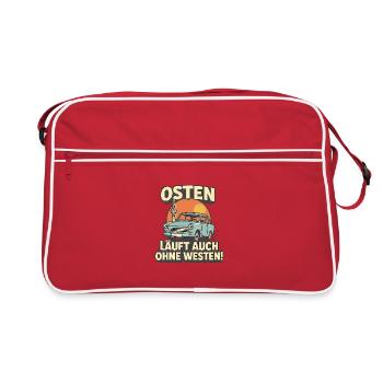 East runs even without West - Retro Bag - red/white - Front