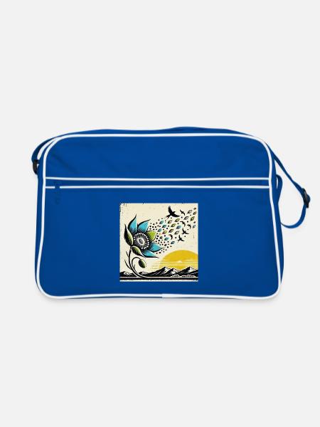 Bird migration - Retro Bag - blue/white - Front