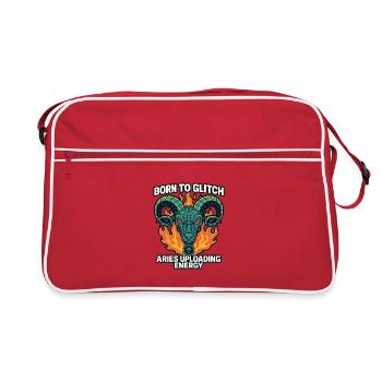 Born to Glitch – Aries Uploading Energy - Retro Bag - red/white - Front