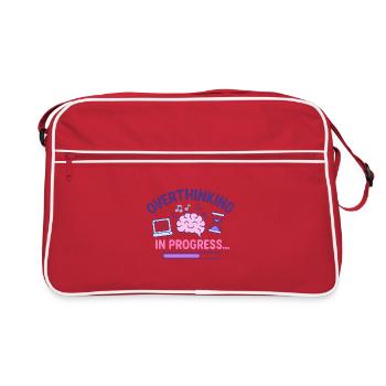 Overthinking in Progress - Retro Bag - red/white - Front