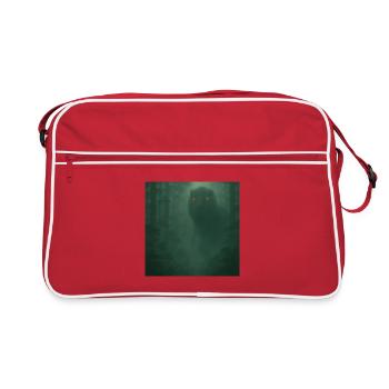 Dinosaure de la Forêt Nuageuse aux yeux de feu - Sac Retro - rouge/blanc - Devant