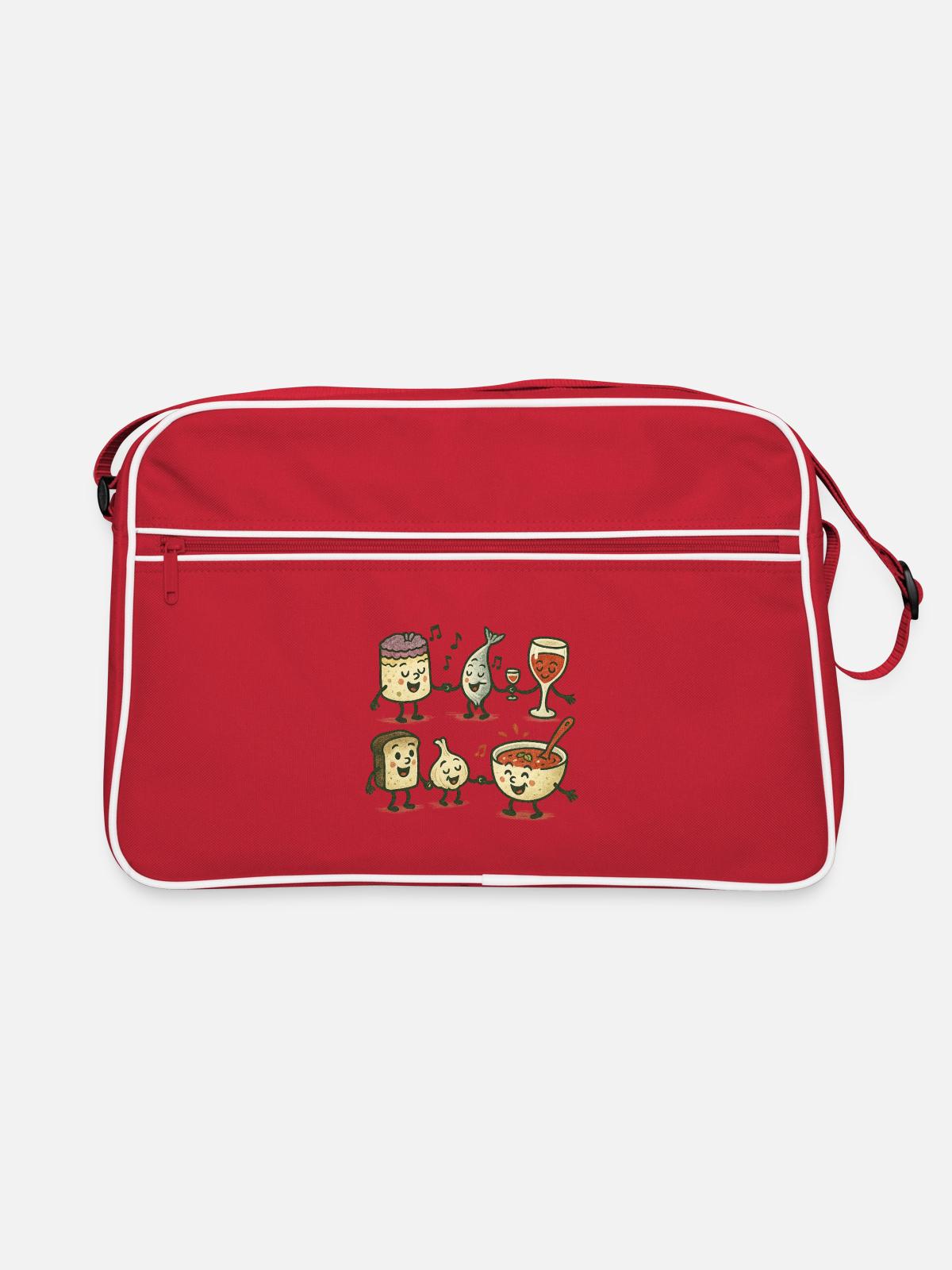 Plats ukrainiens - Sac Retro - rouge/blanc - Devant