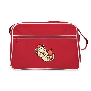 Kitten Christmas Fun Christmas Ball - Retro Bag - red/white - Front