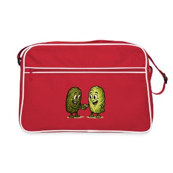 Poignée de main entre Dolma et Golubzi - Sac Retro - rouge/blanc - Devant