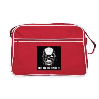 Crâne cyberpunk Break the System - Sac Retro - rouge/blanc - Devant