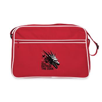 Geometrischer Drachen-Outrun-Code - Retro Tasche - Rot/Weiß - Vorne