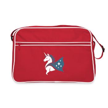 Licorne Stellaire Forte, Super-héroïne Noble - Sac Retro - rouge/blanc - Devant
