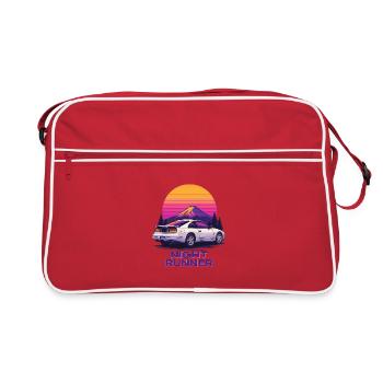 Voiture néon de course nocturne - Sac Retro - rouge/blanc - Devant
