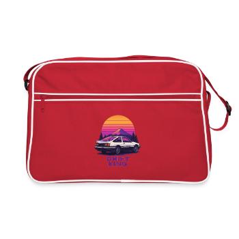 Drift König Sonnenuntergang Berg - Retro Tasche - Rot/Weiß - Vorne