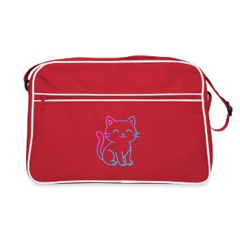 Chat en dégradé néon - Sac Retro - rouge/blanc - Devant