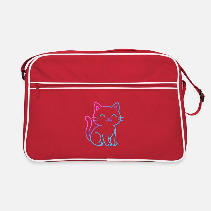 Neon gradient cat buddy Retro Bag