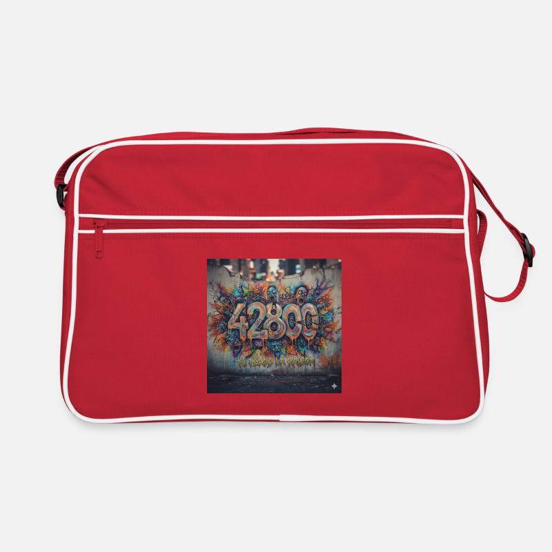 Graffiti 42800 Du verlierst den Verstand - Retro Tasche - Rot/Weiß