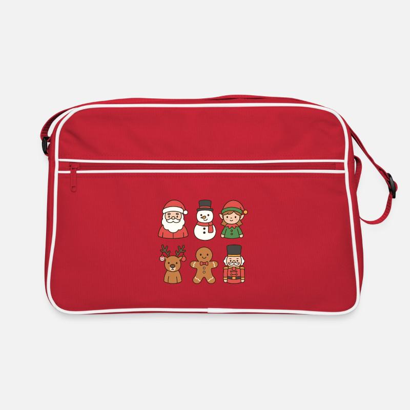 Verspielte Weihnachtscrew Retro Tasche