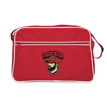 Tête de camionneur avec casquette rouge - Sac Retro - rouge/blanc - Devant