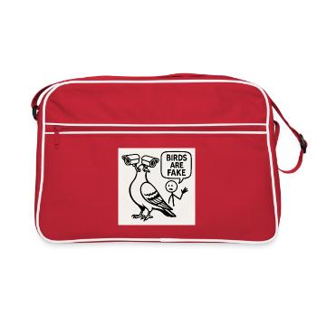 BIRDS ARE FAKE - Retro Bag - red/white - Front