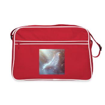 Plume Éthérée Lumineuse – Symbole de Lumière - Sac Retro - rouge/blanc - Devant
