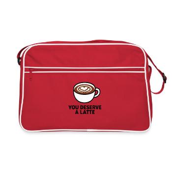 Tu mérites un latte - Sac Retro - rouge/blanc - Devant