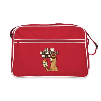 Rebellischer Lama Ich bereue nichts. - Retro Tasche - Rot/Weiß - Vorne