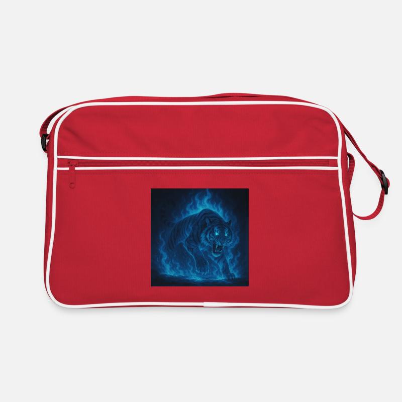 Blue Neon Tiger Flame Retro Bag