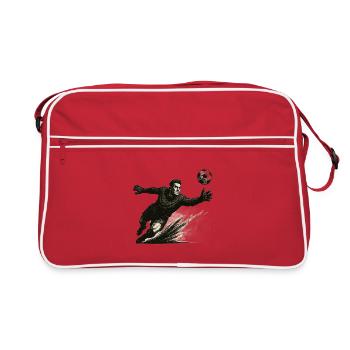 Illustration de plongeon du gardien de but - Sac Retro - rouge/blanc - Devant