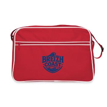 Breizh Coast – Design Marin Breton Premium | Vague - Sac Retro - rouge/blanc - Devant