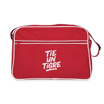 TIE A TIGER — Textured white typo - Retro Bag - red/white - Front