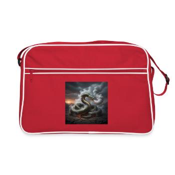 Snake in the lava field - Retro Bag - red/white - Front