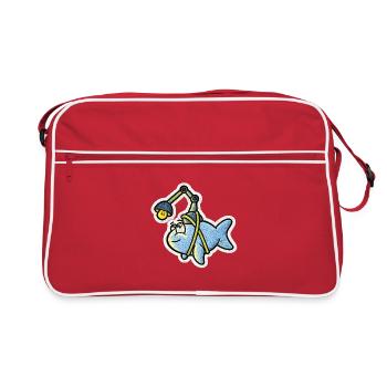 Laternenfisch - Retro Tasche - Rot/Weiß - Vorne