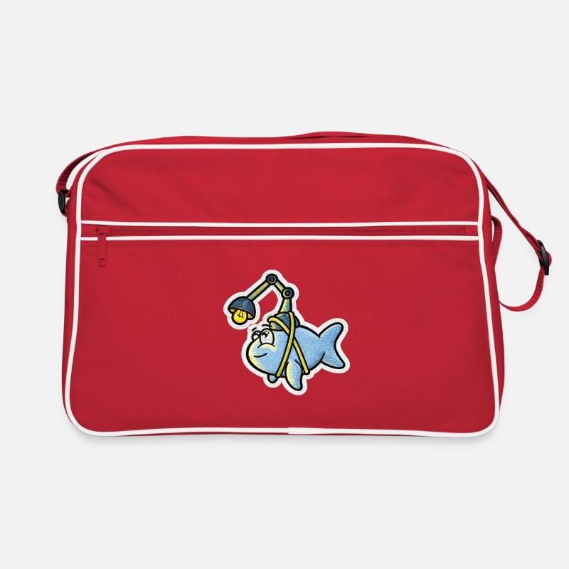 Laternenfisch - Retro Tasche - Rot/Weiß