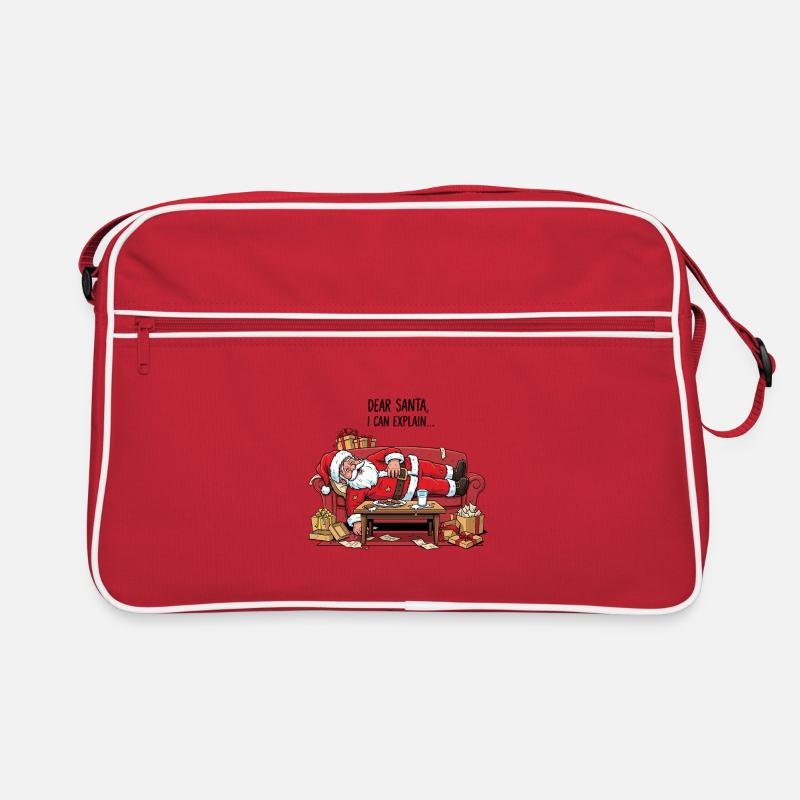 Weihnachtsmann schläft auf gemütlicher Couch Retro Tasche
