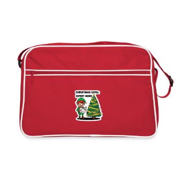 Weihnachts-Level-Experten-Modus-Elf - Retro Tasche - Rot/Weiß - Vorne