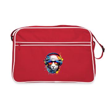 Sheep with headphones in Nebula colors - Retro Bag - red/white - Front