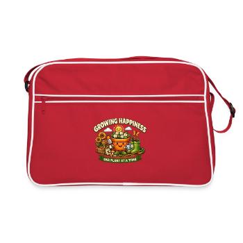 Chemise douillet de jardinage – Grandir le bonheur - Sac Retro - rouge/blanc - Devant