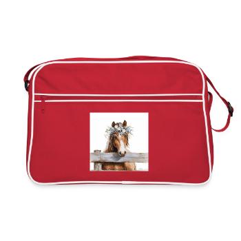 Cheval à couronne florale - Sac Retro - rouge/blanc - Devant