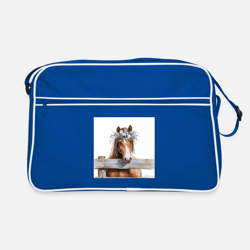Cheval à couronne florale Sac Retro