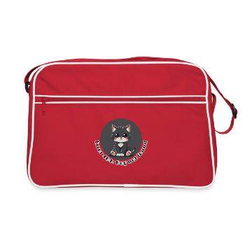 404 Katze: Hund nicht gefunden - Retro Tasche - Rot/Weiß - Vorne
