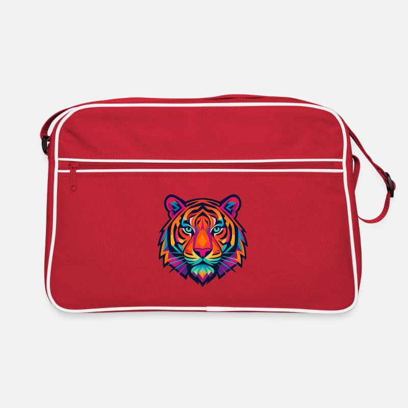 Neon Tiger Pop Art Headshot Retro Bag