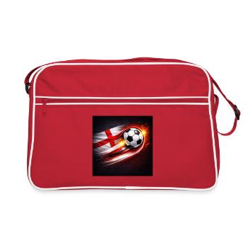 Flying football with flag breeze - Retro Bag - red/white - Front