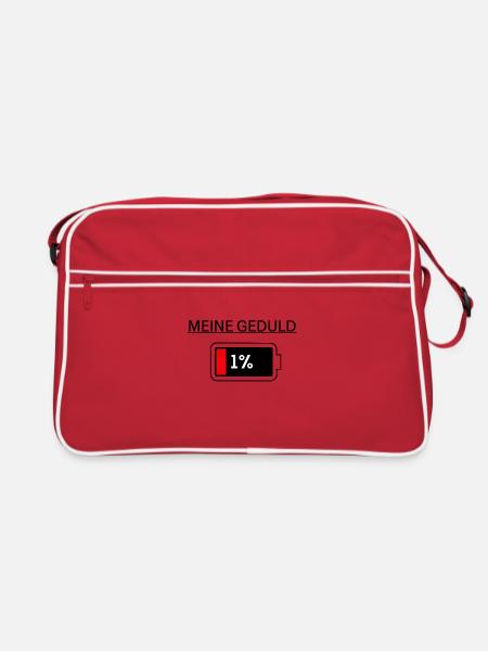 MEINE GEDULD - Retro Tasche - Rot/Weiß