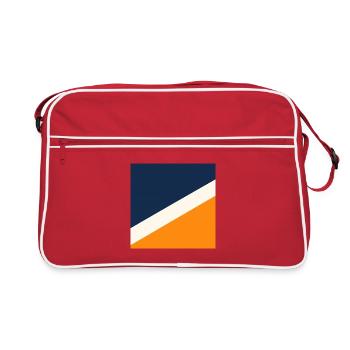 Géométrie bleue et orange - Sac Retro - rouge/blanc - Devant
