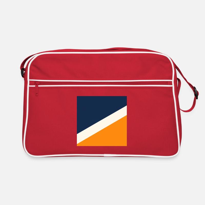 Blaue und Orange Geometrie Retro Tasche
