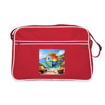 Blason côtier Bouclier tropical - Sac Retro - rouge/blanc - Devant