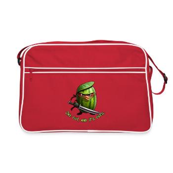 Watermelon Ninja with Sword - Retro Bag - red/white - Front
