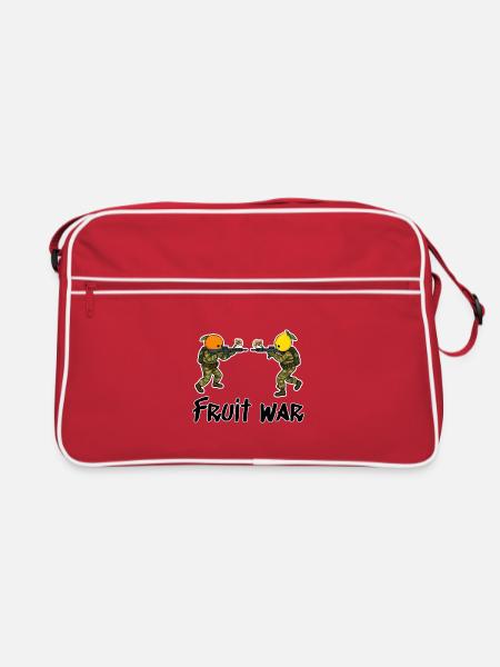 Fruit War Duell Der Früchte - Retro Tasche - Rot/Weiß - Vorne