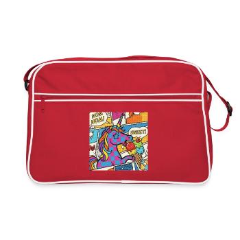 Unicorn Pop Art Delight Rainbow - Retro Bag - red/white - Front