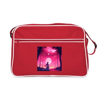 Moonlit Dream Forest - Retro Bag - red/white - Front
