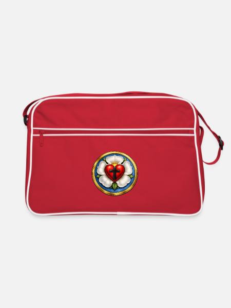 Martin-Luther-Rose - Retro Tasche - Rot/Weiß - Vorne