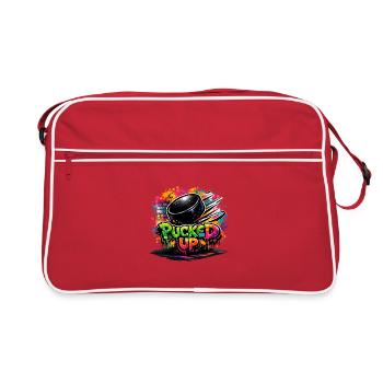 Puck de graffiti complètement déformé - Sac Retro - rouge/blanc - Devant